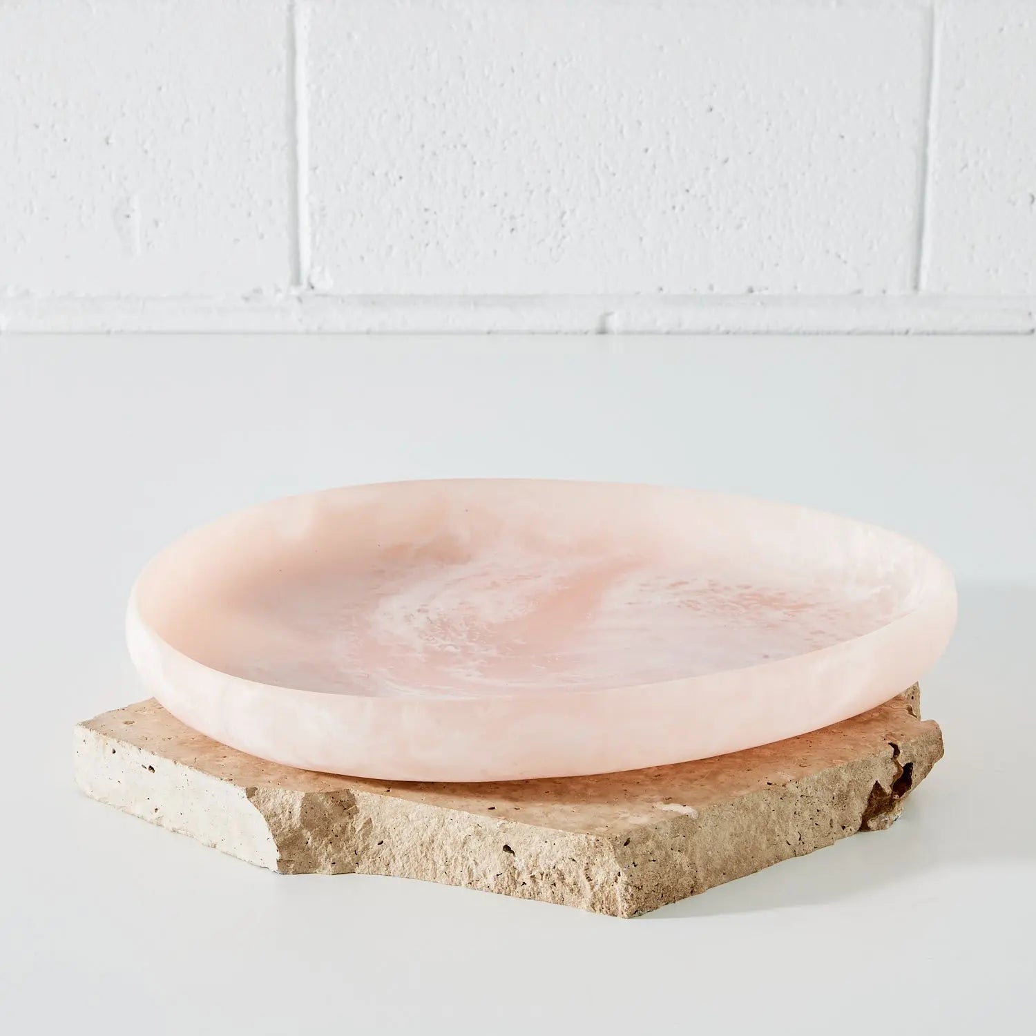 Round Resin Serving Tray Pink Horizon