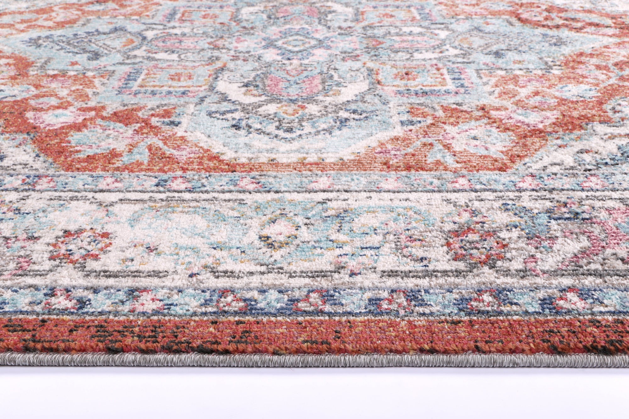 Salsa Seo Terracotta &amp; Ivory Transitional Rug - SALS06