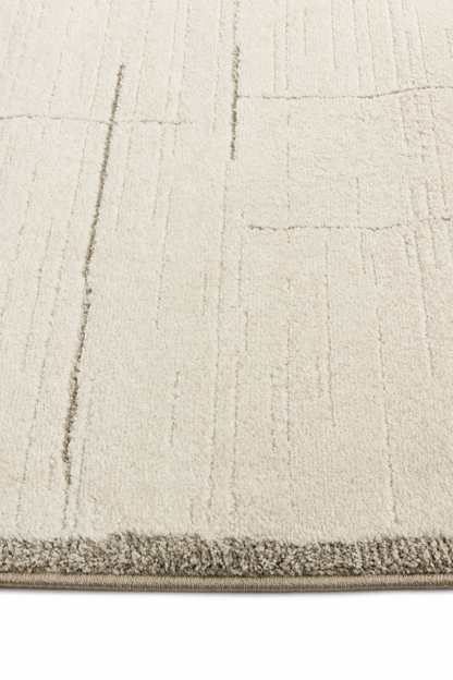 Leo Grid Cream Textured Rug