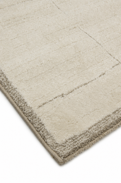 Leo Grid Cream Textured Rug