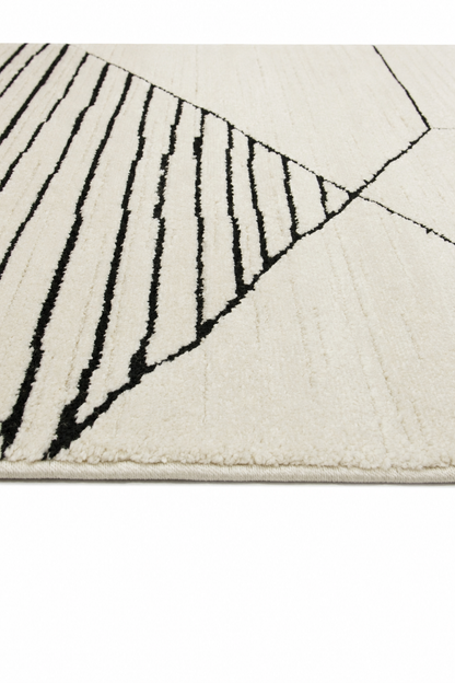 Leo Geometric Cream & Black Rug