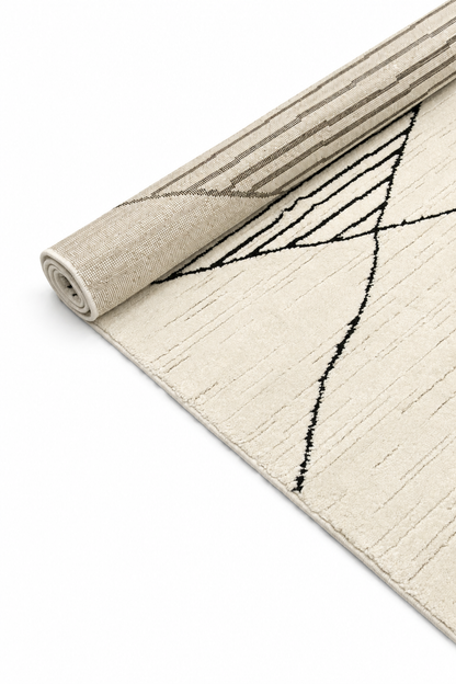 Leo Geometric Cream & Black Rug