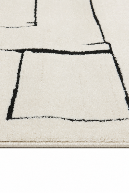 Leo Abstract Line Cream Rug