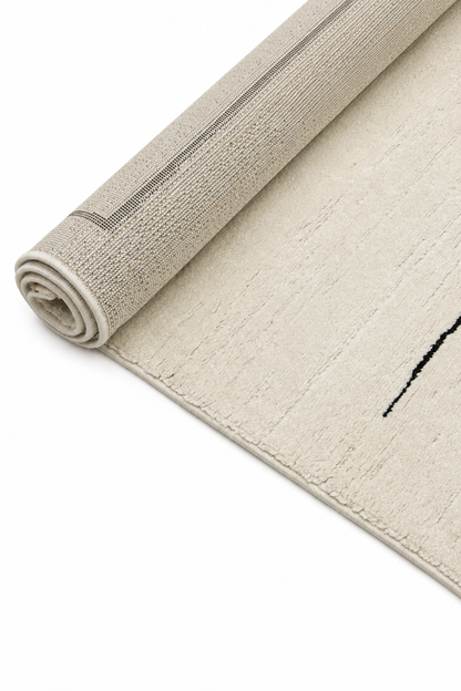 Leo Abstract Line Cream Rug