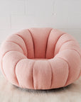 Scalloped Boucle Swivel Chair Pink KAILE