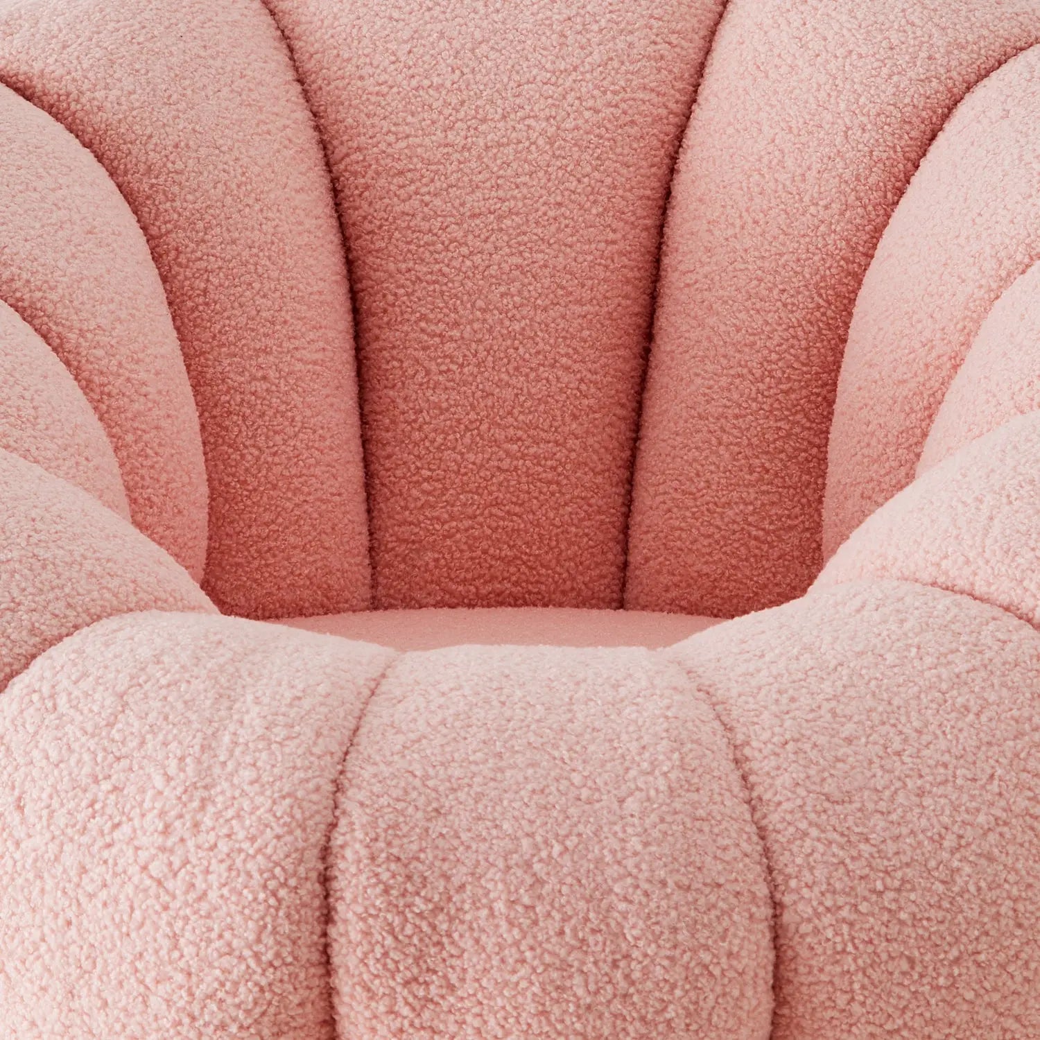 Scalloped Boucle Swivel Chair Pink KAILE