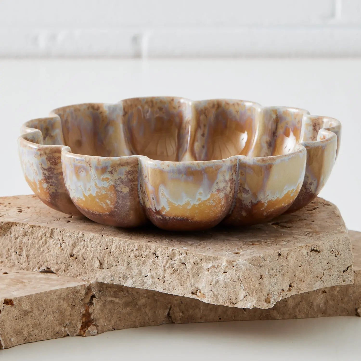 Scalloped Ceramic Bowl Natural COAST
