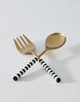 Set of 2 Resin Salad Server Black and White Hands and Crafts