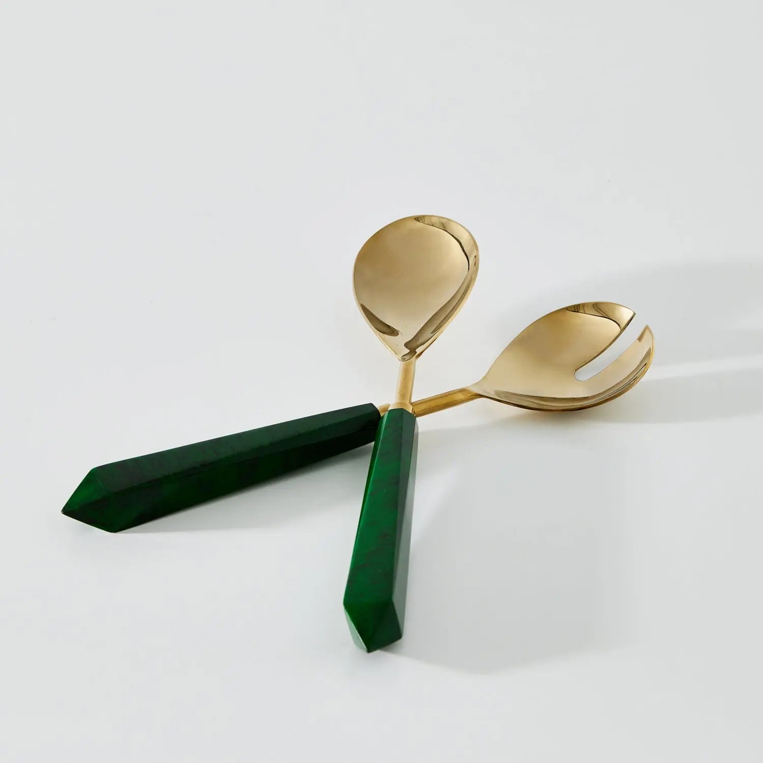 Set of 2 Resin Salad Server Green Hands and Crafts