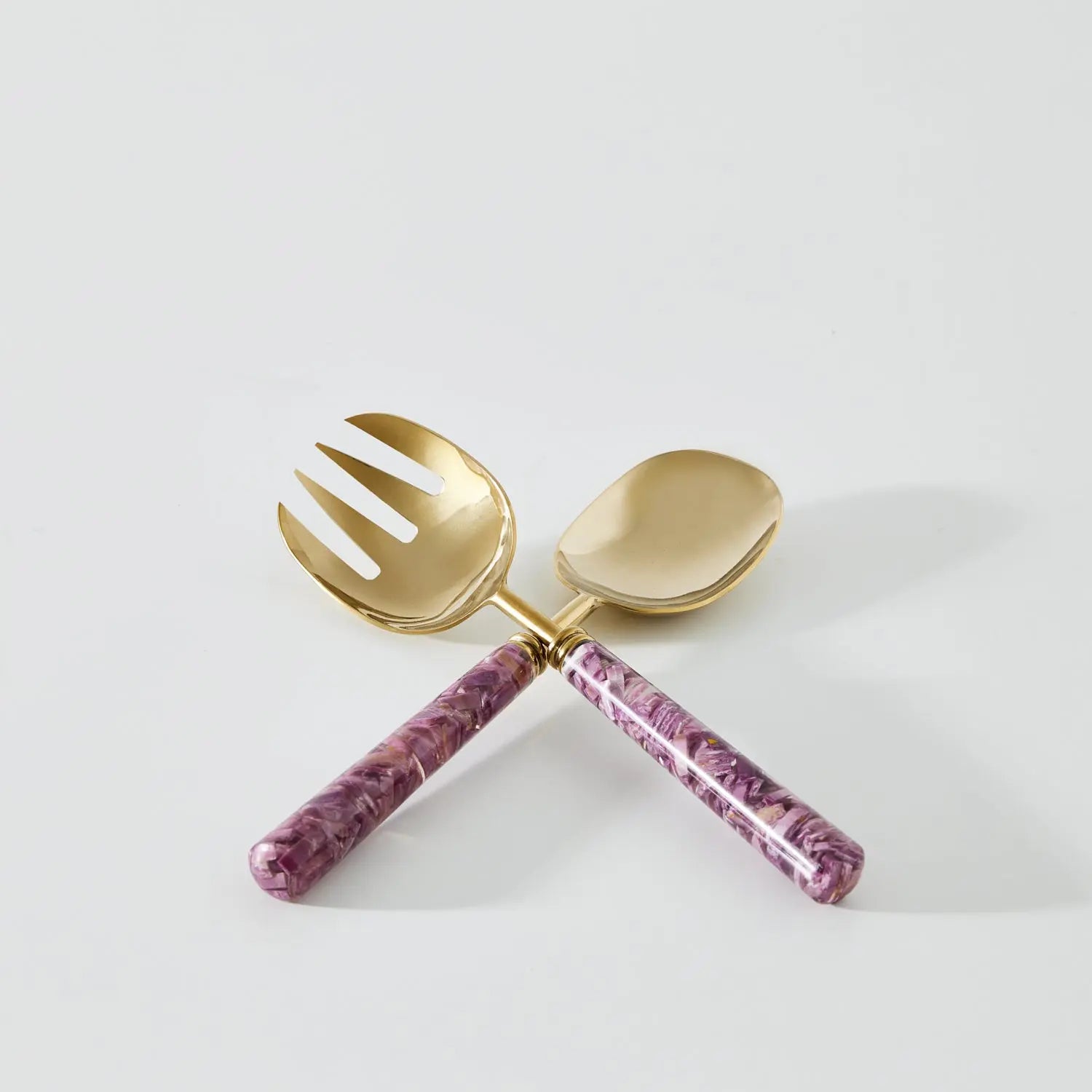 Set of 2 Resin Salad Server Purple Hands and Crafts