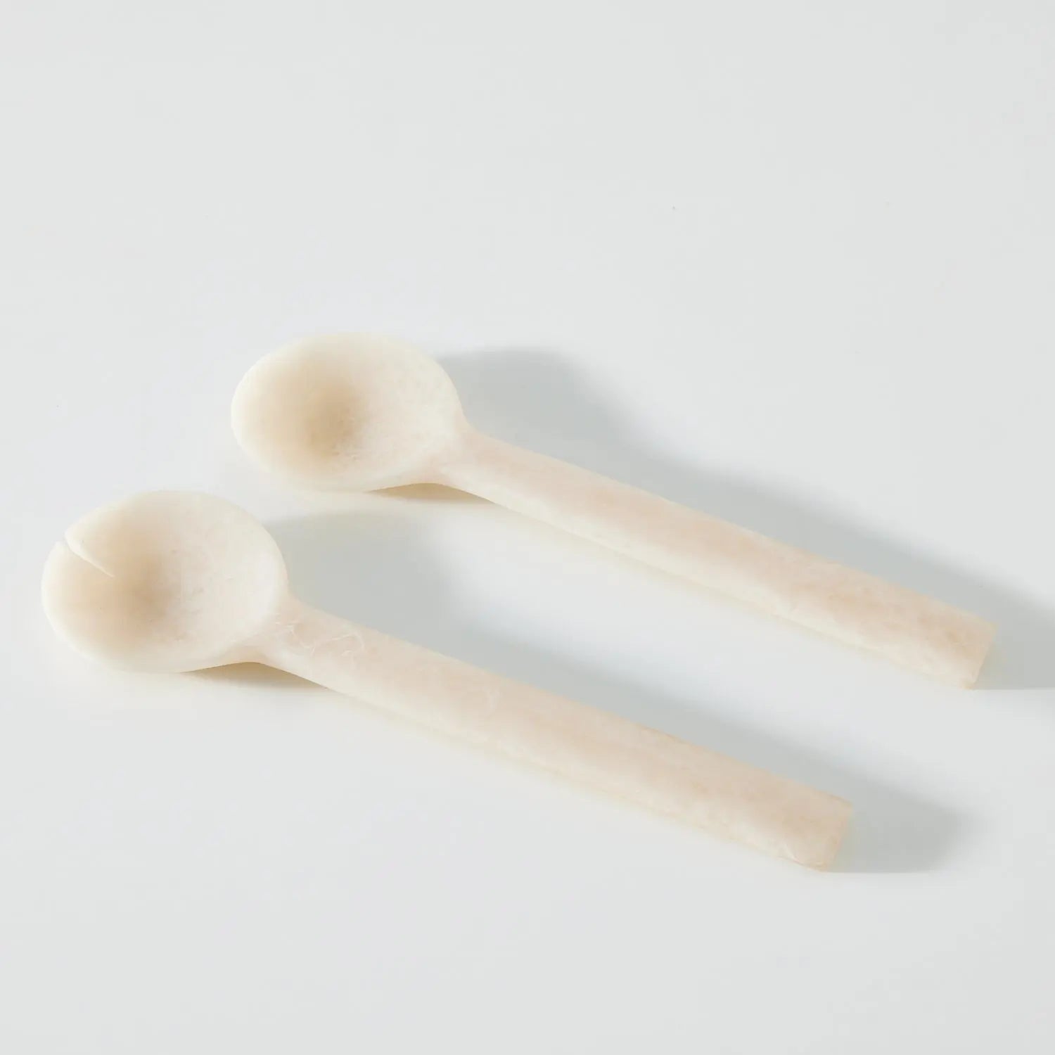 Set of 2 Resin Sald Server Matte White Horizon