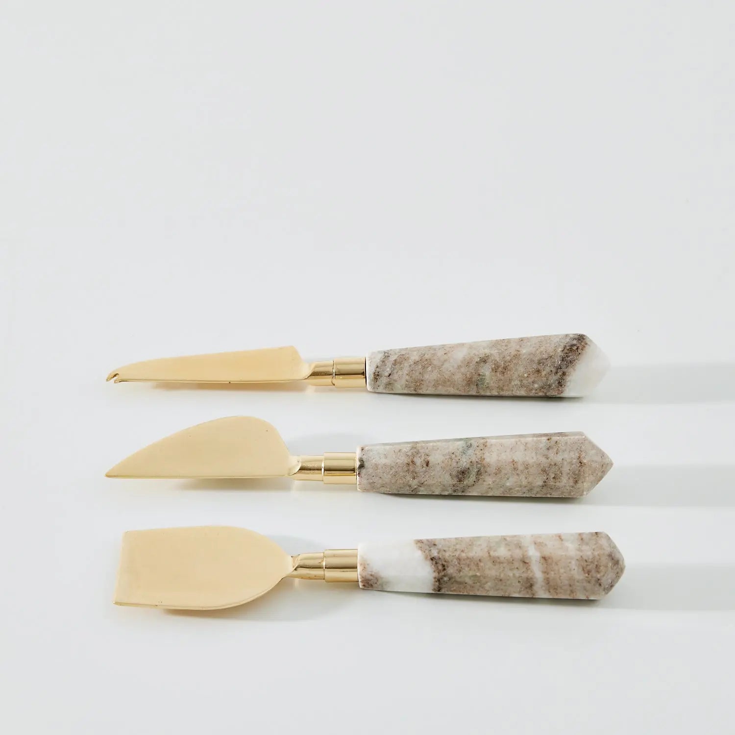 Set of 3 Marble Knife Set Natural Balaji