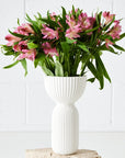 Tall Corrugated Ceramic Vase White 25cm KAILE