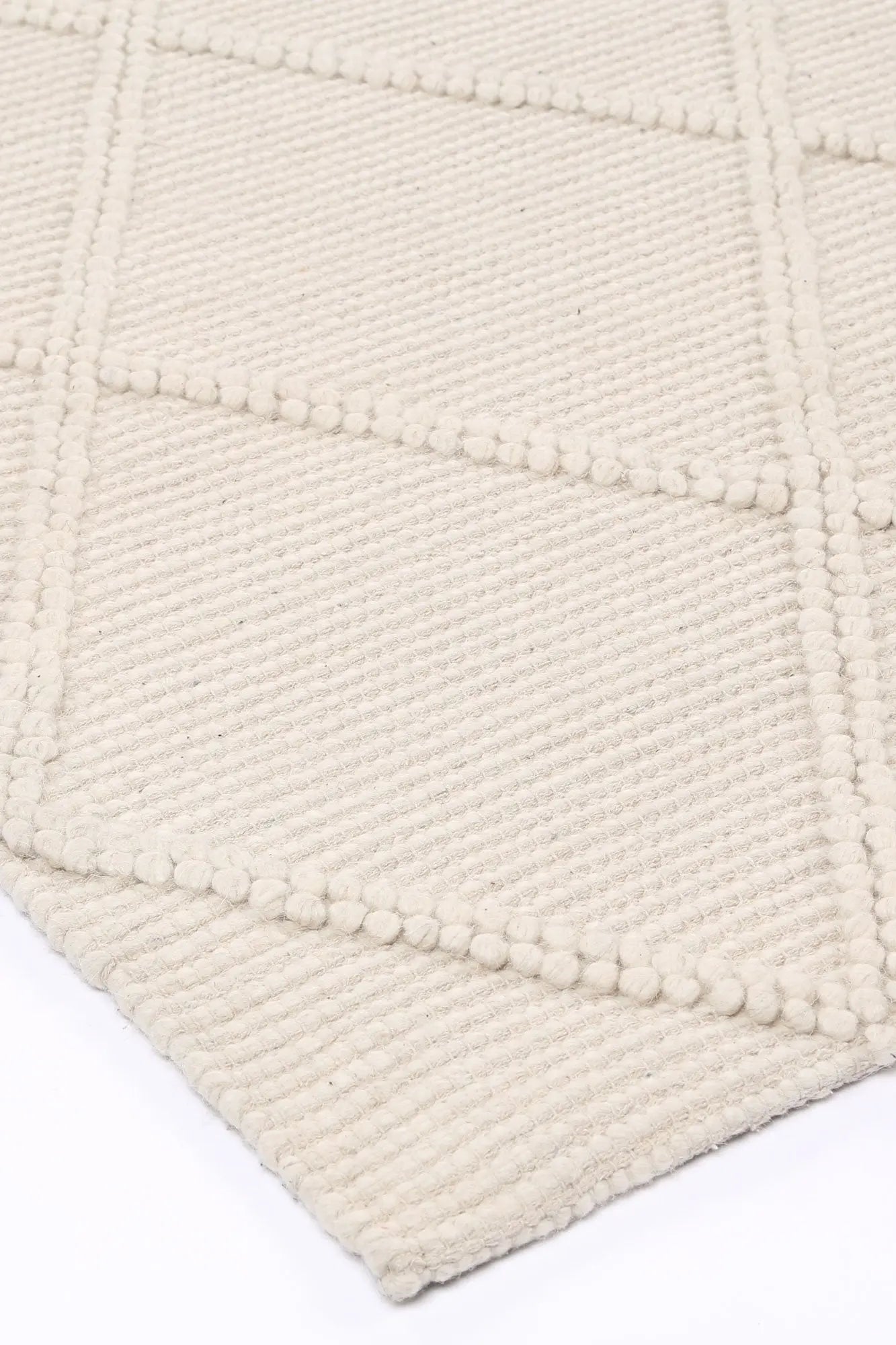 Tarin Diamond Braided Cream Rug BRAVEN