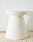 Terrazzo Look Lipped Side Table White KAILE