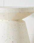 Terrazzo Look Lipped Side Table White KAILE