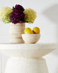 Terrazzo Look Lipped Side Table White KAILE