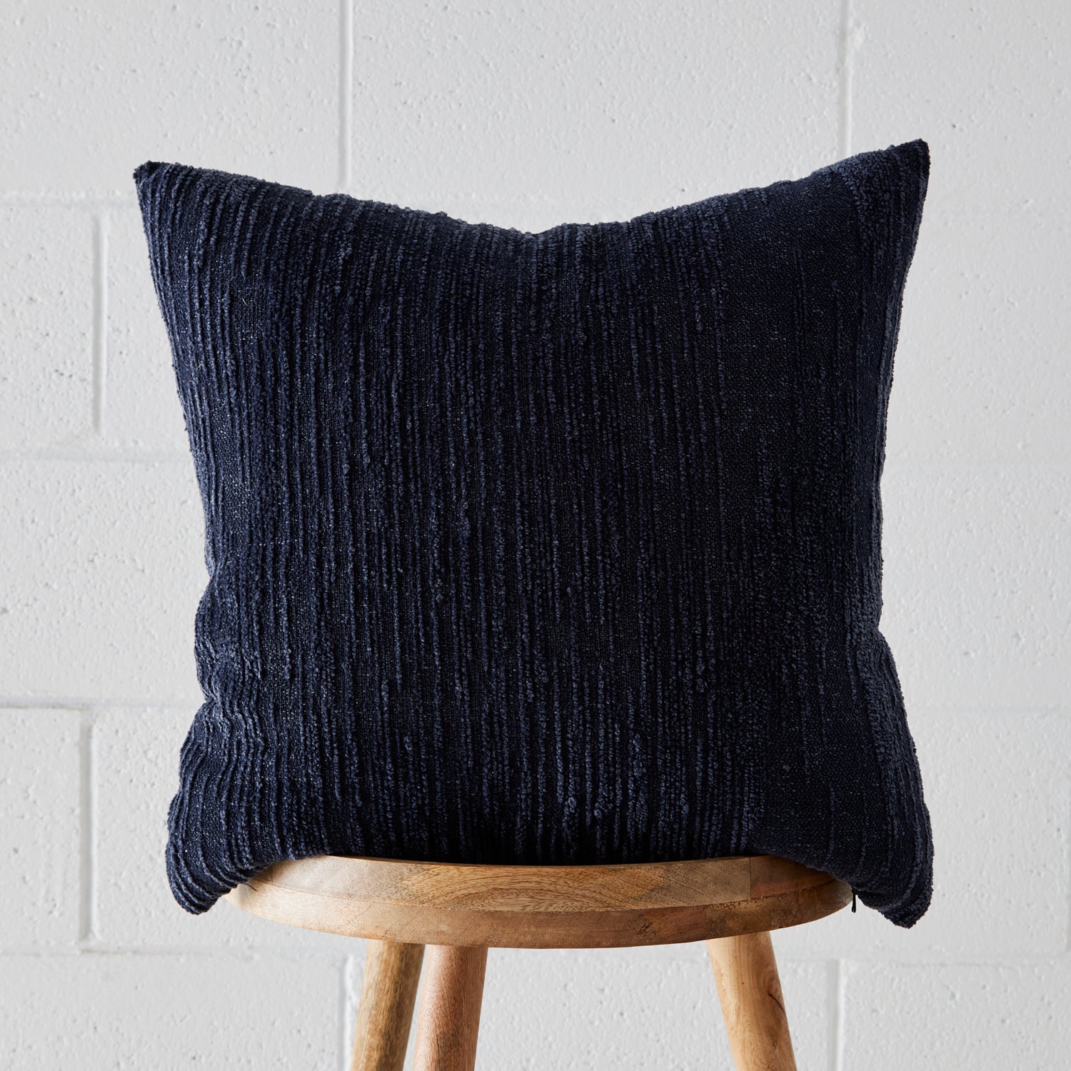 Textured Chenille Cushion Navy- TO BE SHOT CELADON