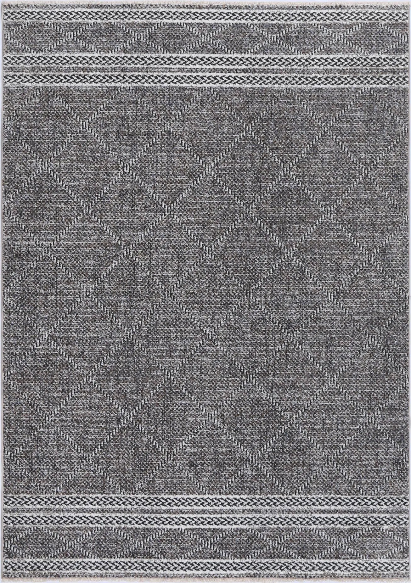 Timur Aleppo Charcoal Contemporary Soft Rug BRAVEN