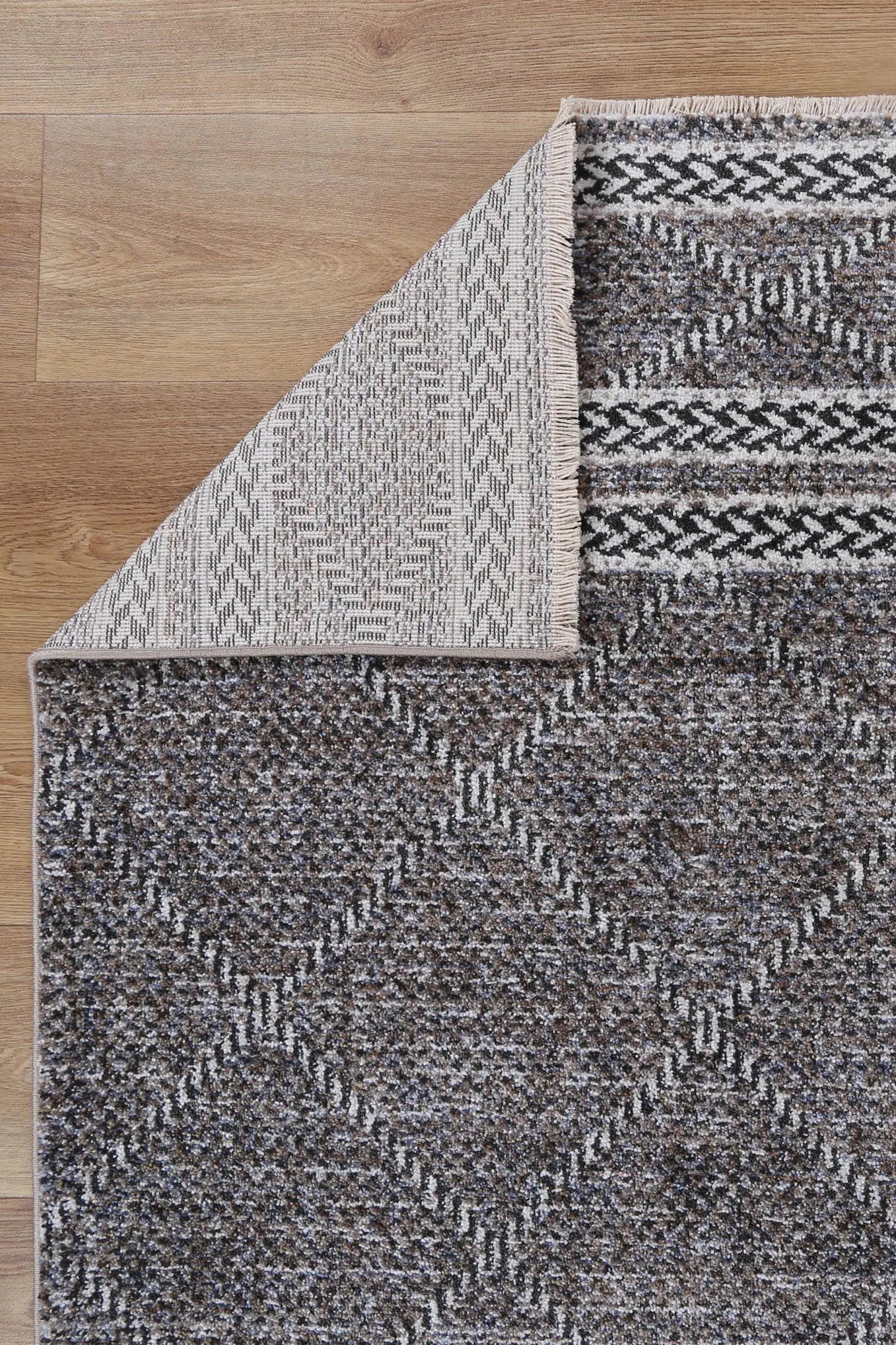 Timur Aleppo Charcoal Contemporary Soft Rug BRAVEN