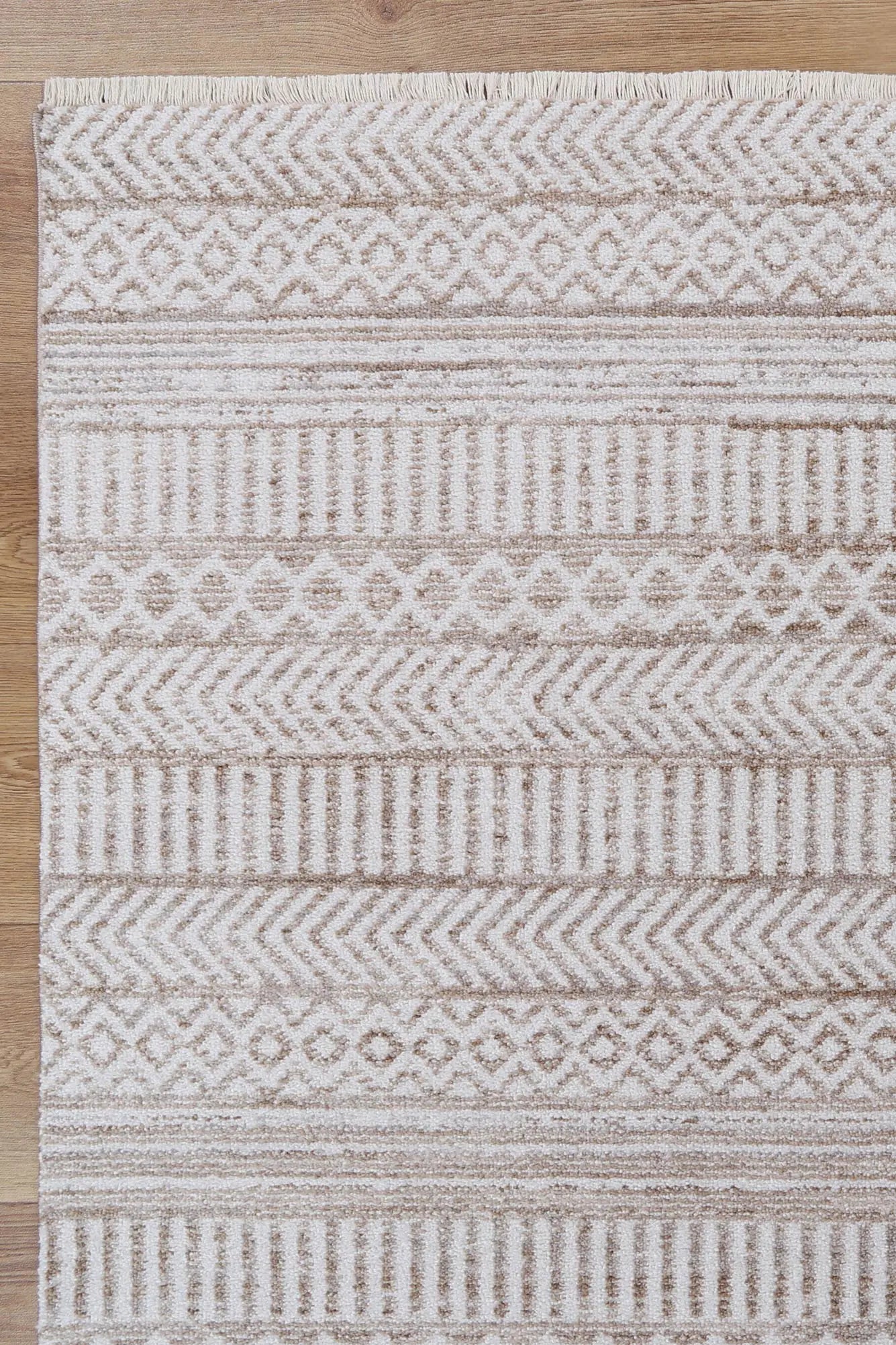 Timur Kerman Beige Tribal Soft Rug BRAVEN