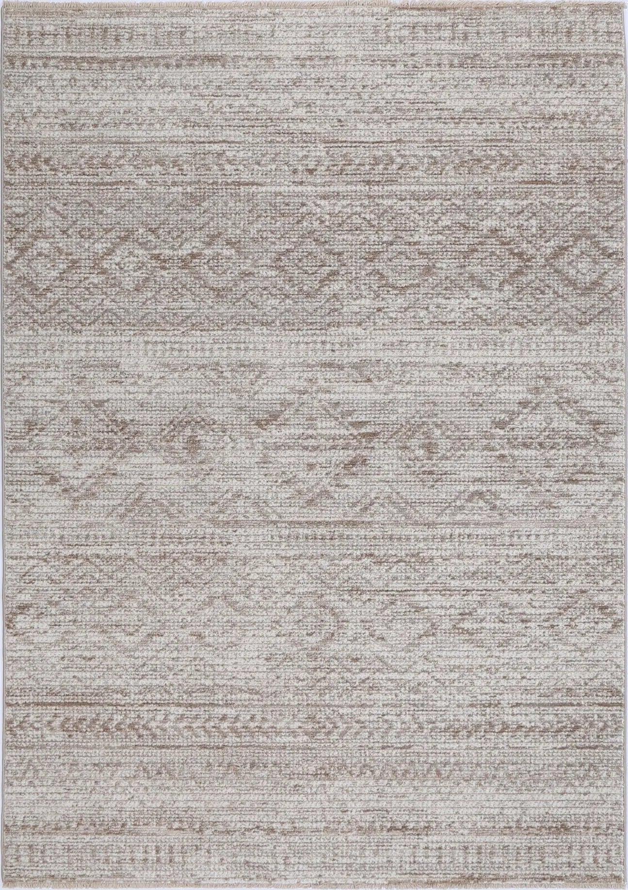 Timur Kesh Beige Tribal Soft Rug BRAVEN