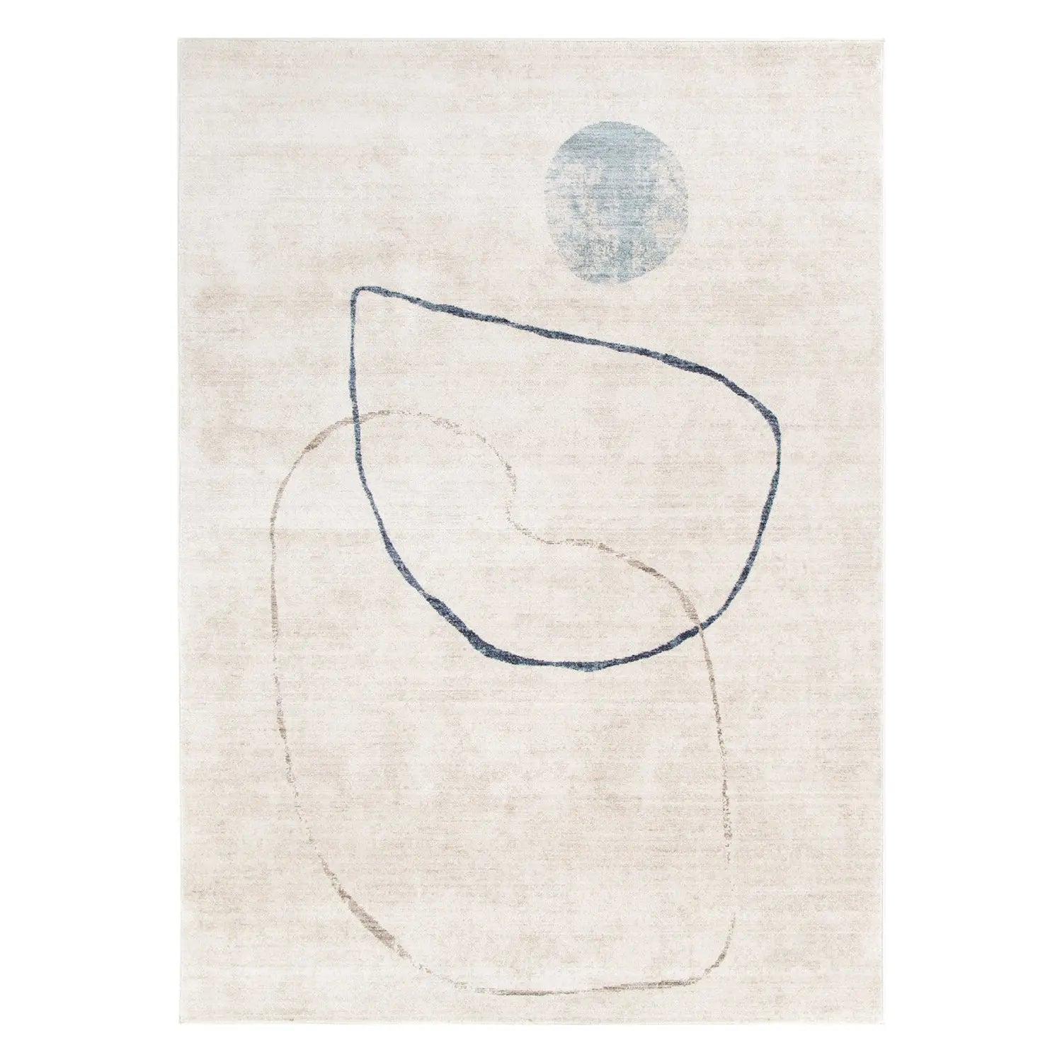 Vale Abstract Ivory Blue Rug | Modern Elegance – DecoRug