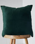 Velvet Feather Cushion Green KAILE