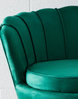 Velvet Scalloped Accent Chair Green KAILE