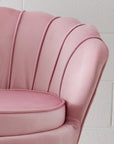 Velvet Scalloped Accent Chair Pink KAILE