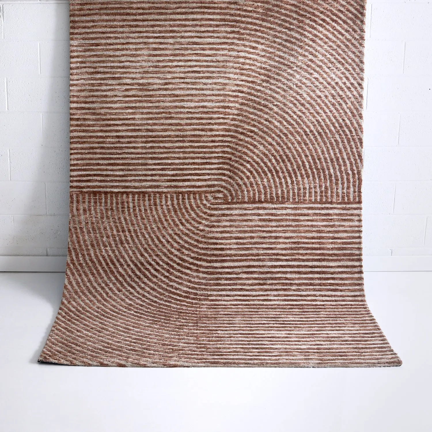 Vista Abstract Zen Floor Rug Rust - DecoRug