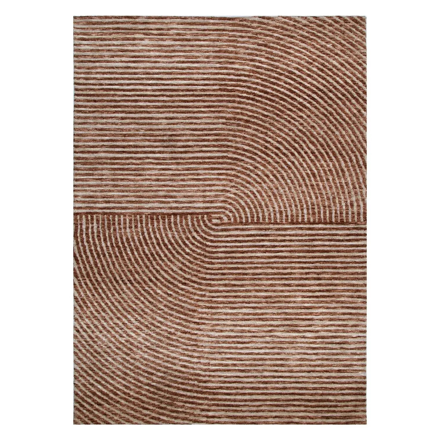 Vista Abstract Zen Floor Rug Rust - DecoRug