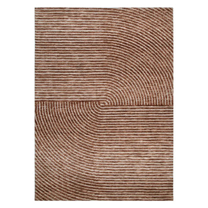 Vista Abstract Zen Floor Rug Rust DREAMHOME