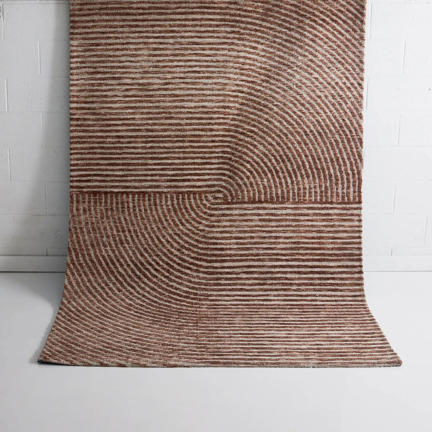 Vista Abstract Zen Floor Rug Rust - DecoRug