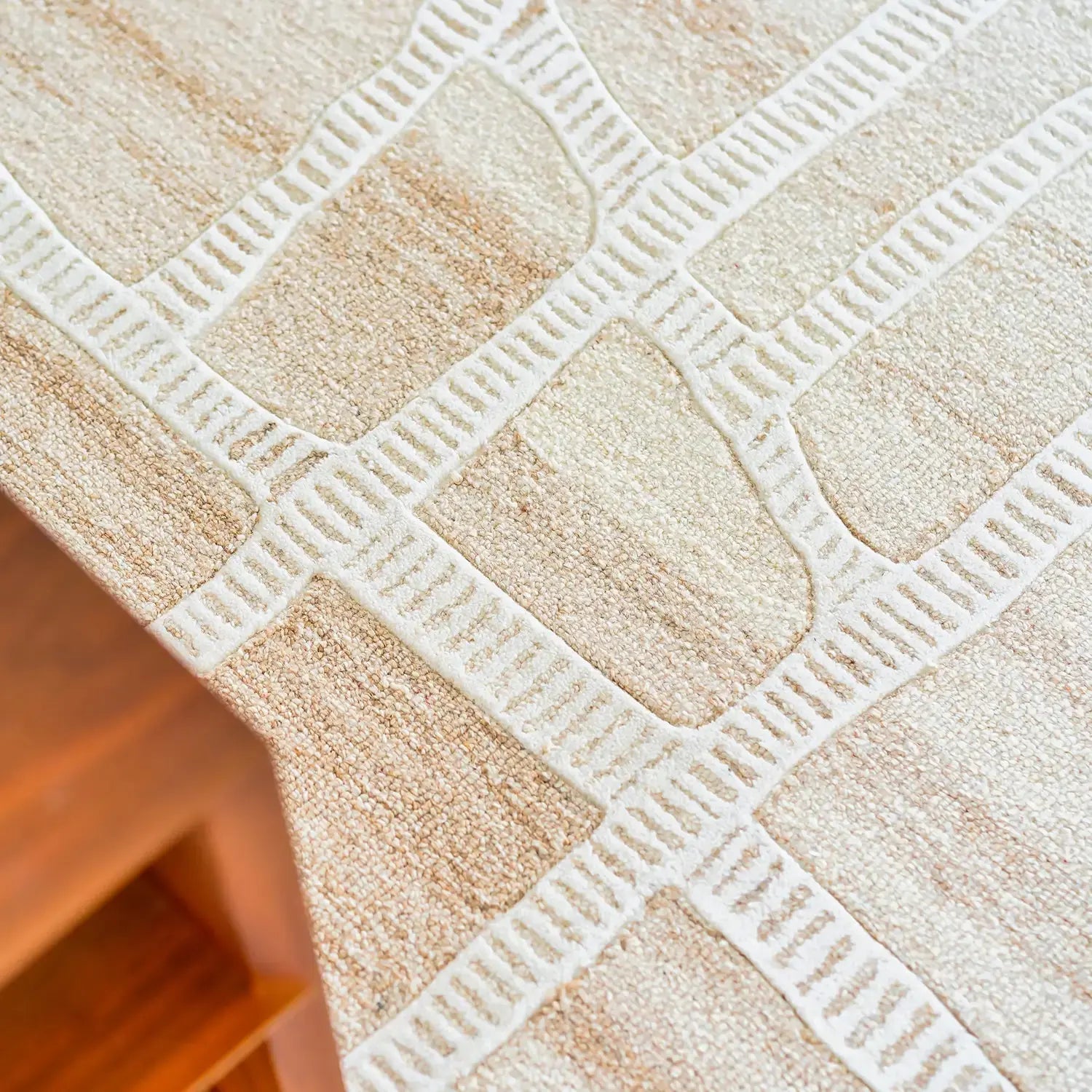 Wattle Ivory Beige Wool Rug THERUG