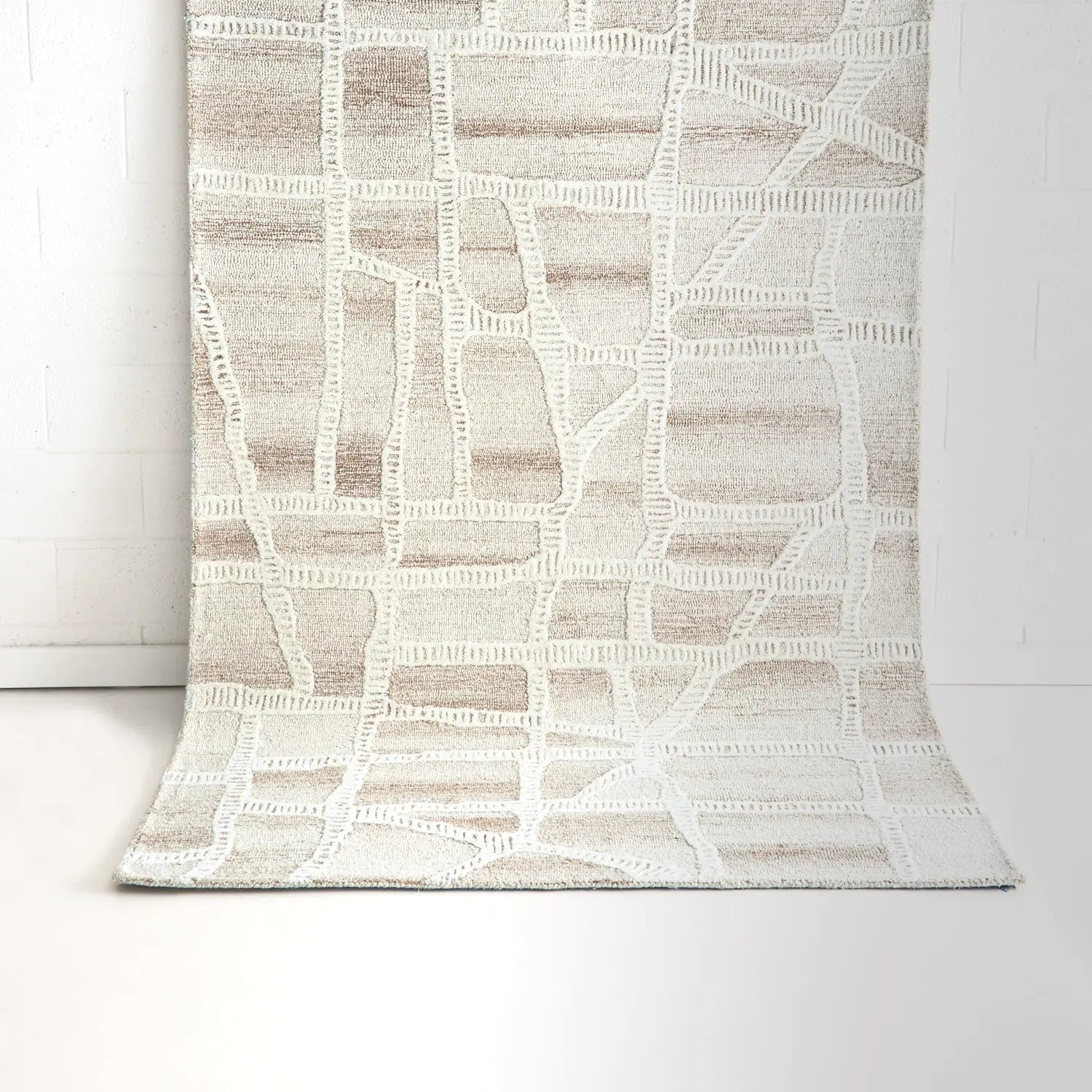 Wattle Ivory Beige Wool Rug THERUG