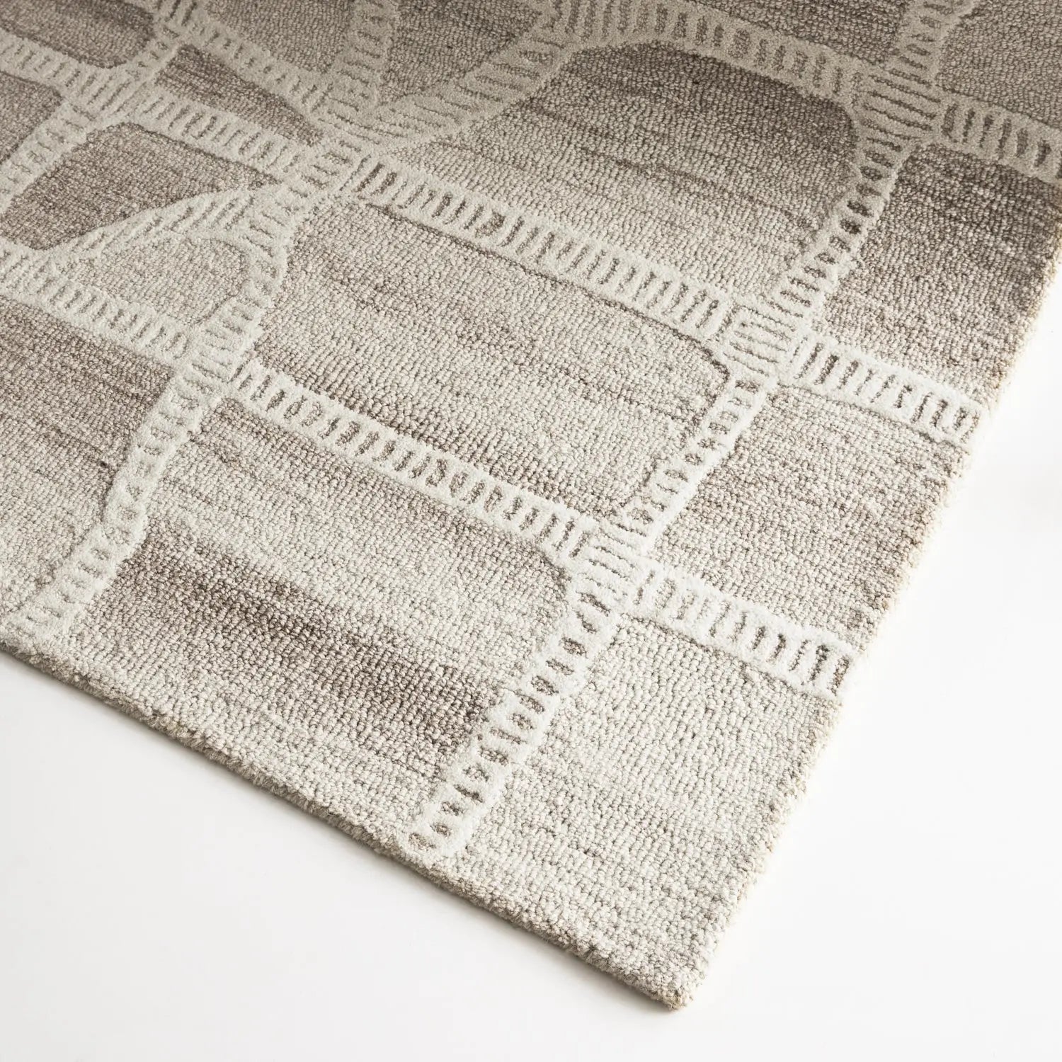 Wattle Ivory Beige Wool Rug THERUG