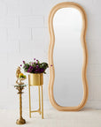 Wavy Full Length Floor Mirror Beige KAILE