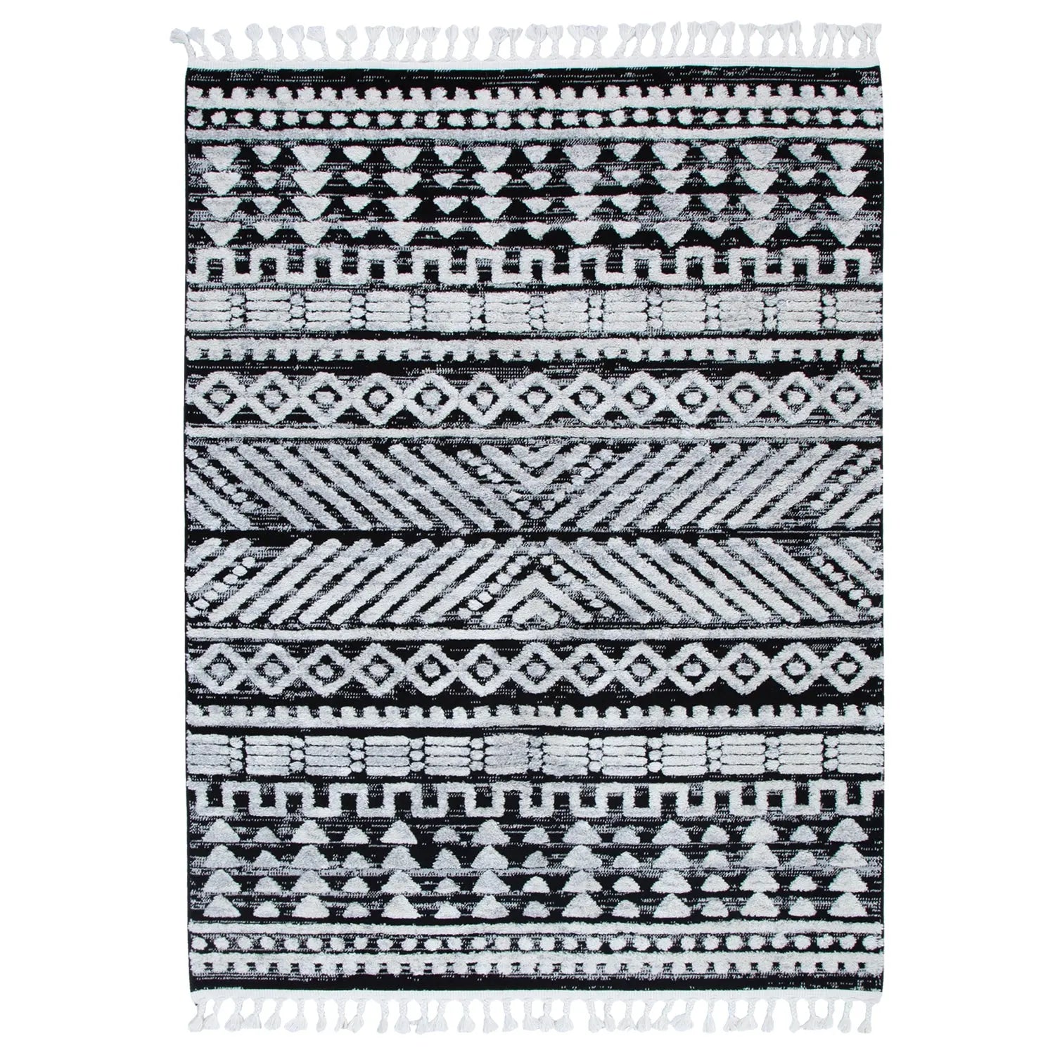 Zellige Aztec Black White Rug - Decorug