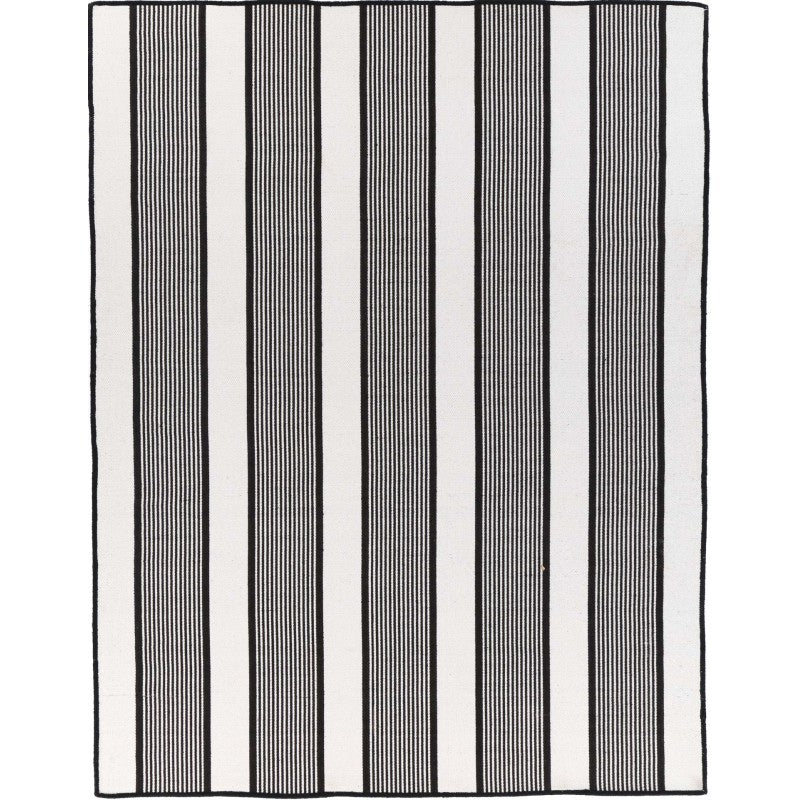 Miami Black Stripe Indoor Outdoor Rug LTB2B