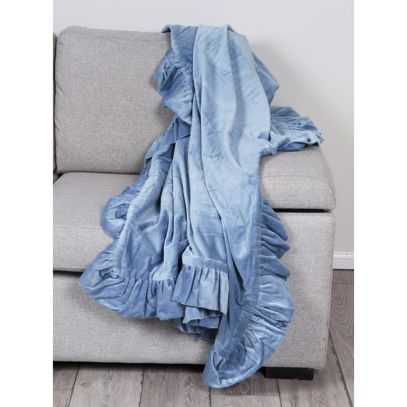 Ruffle Throw Denim 125x150cm LTB2B