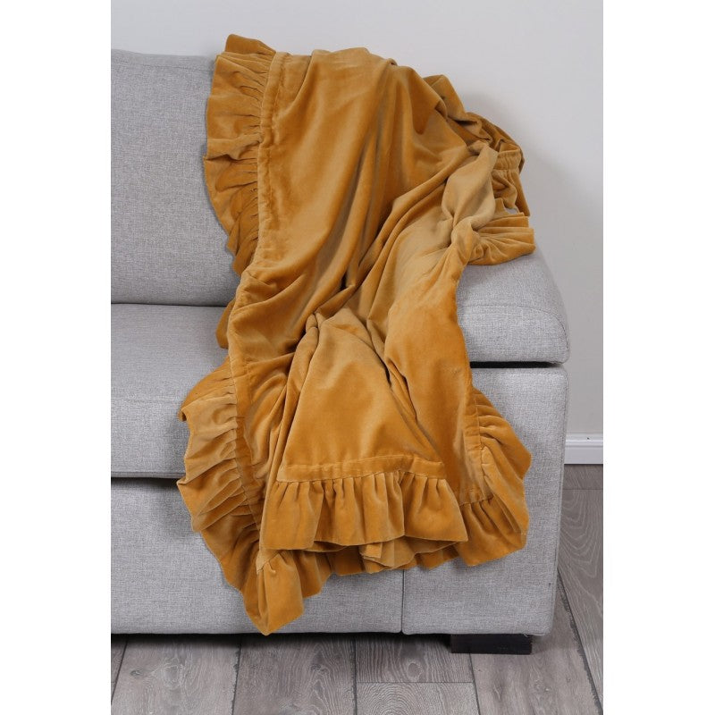Ruffle Throw Gold 125x150cm LTB2B