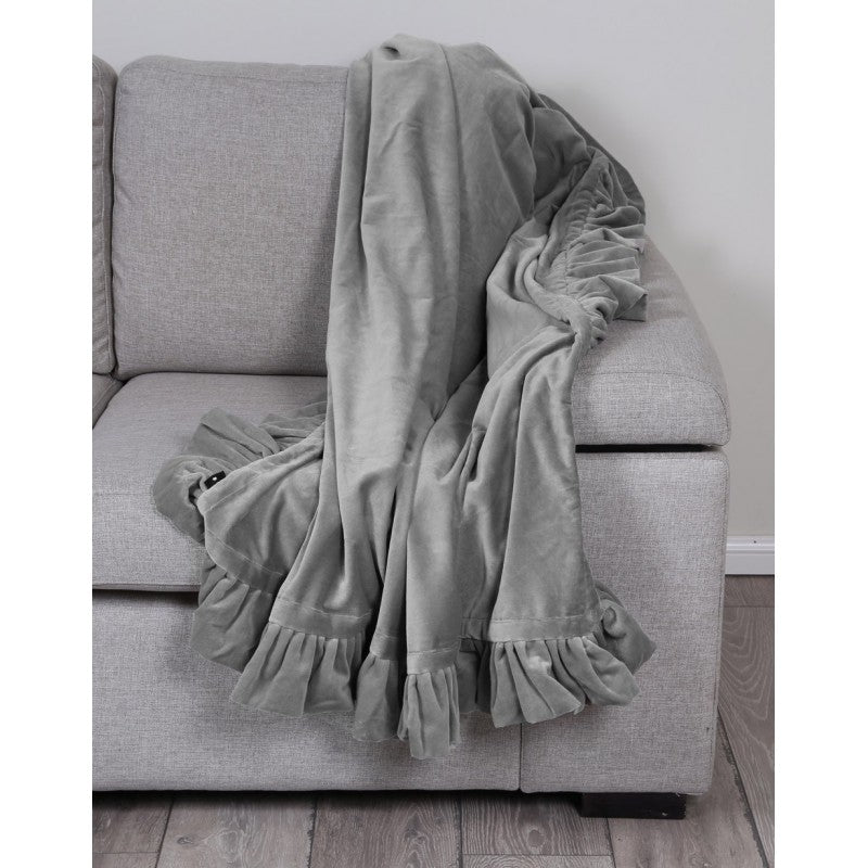 Ruffle Throw Grey 125x150cm LTB2B