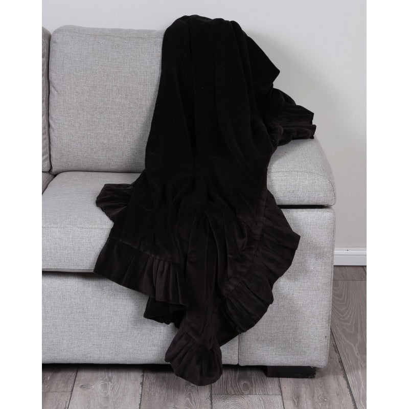 Ruffle Throw Black 125x150cm LTB2B