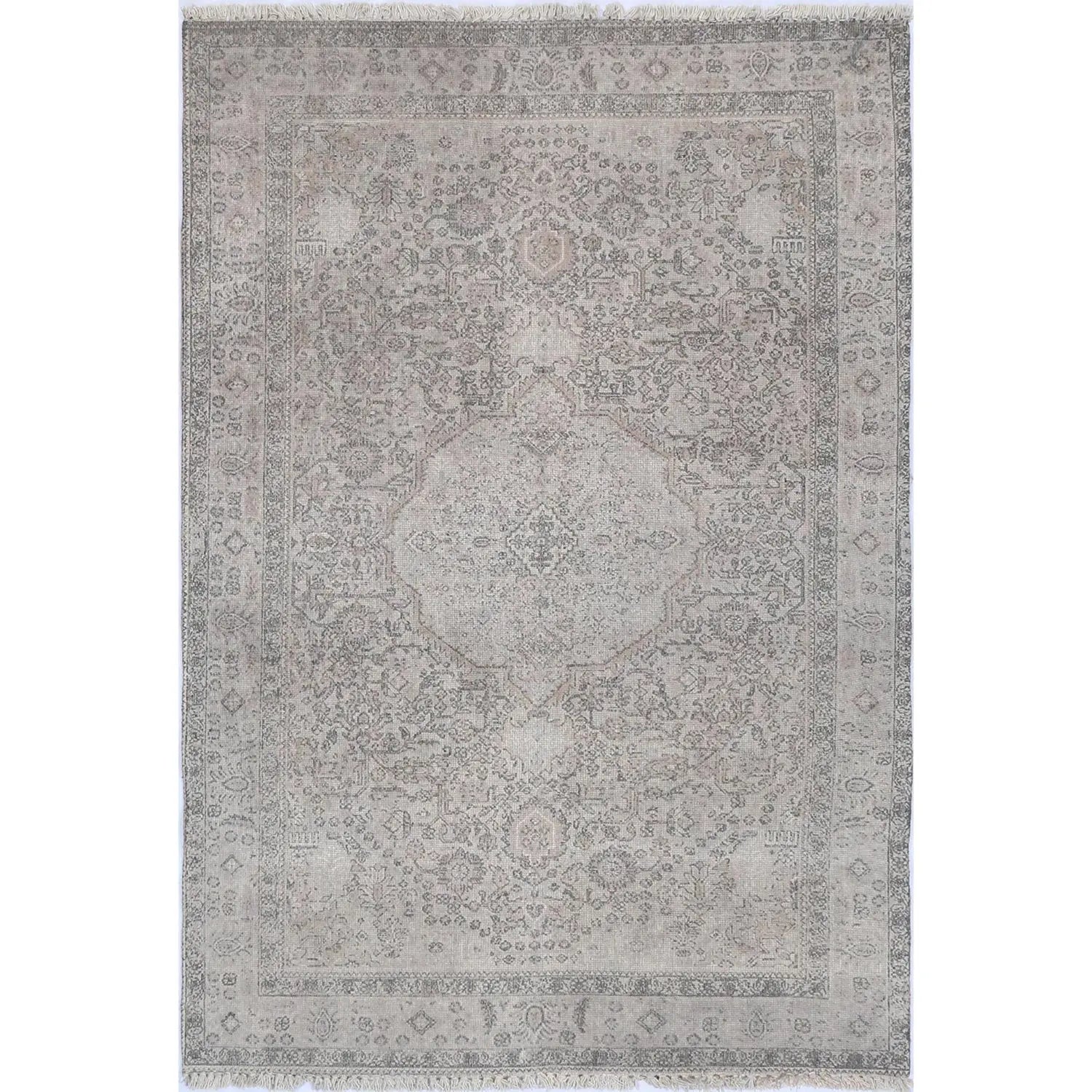 Agraba Grey Rustic Traditional Rug | DecoRug