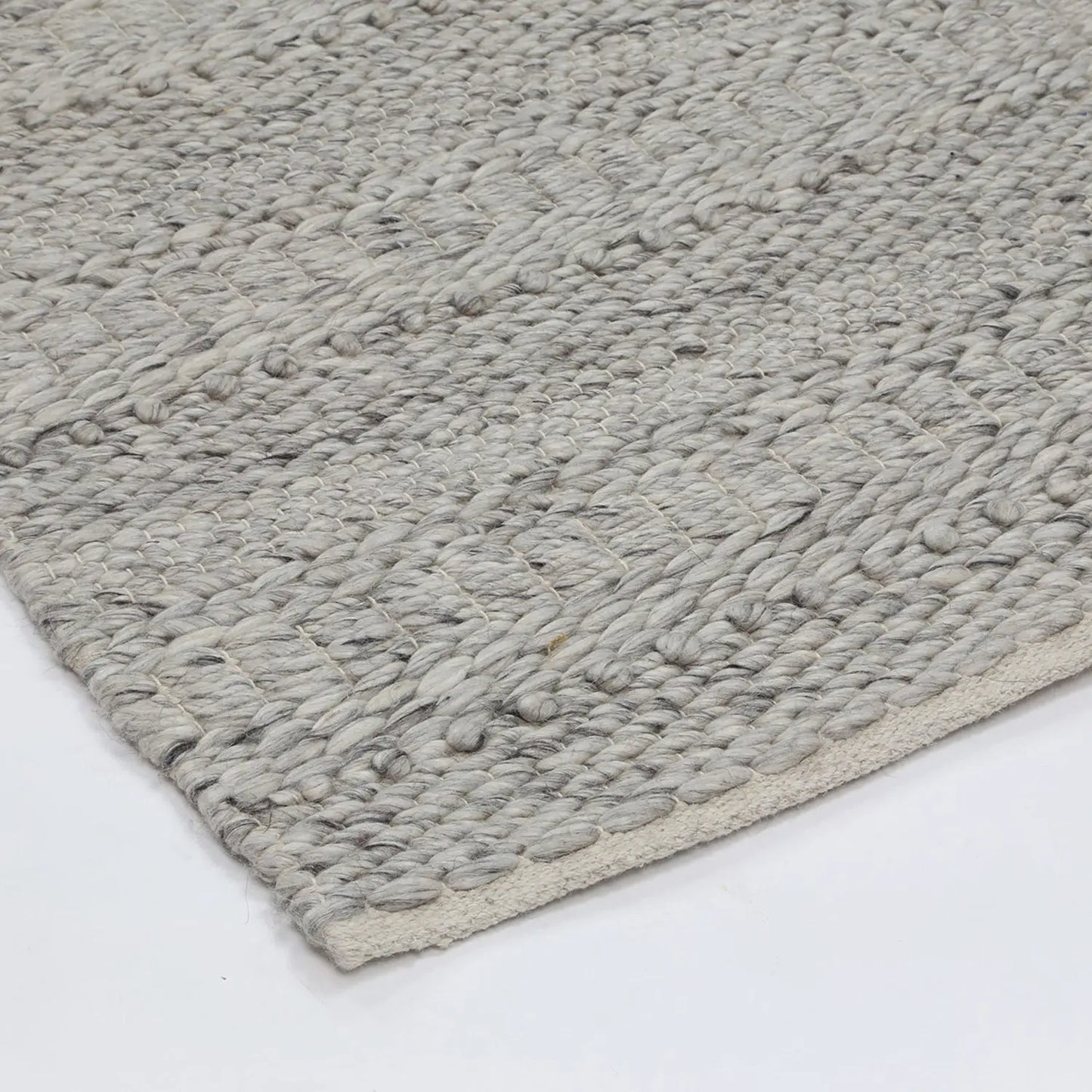 Anatori Silver Wool & Textured Rug decorugonline