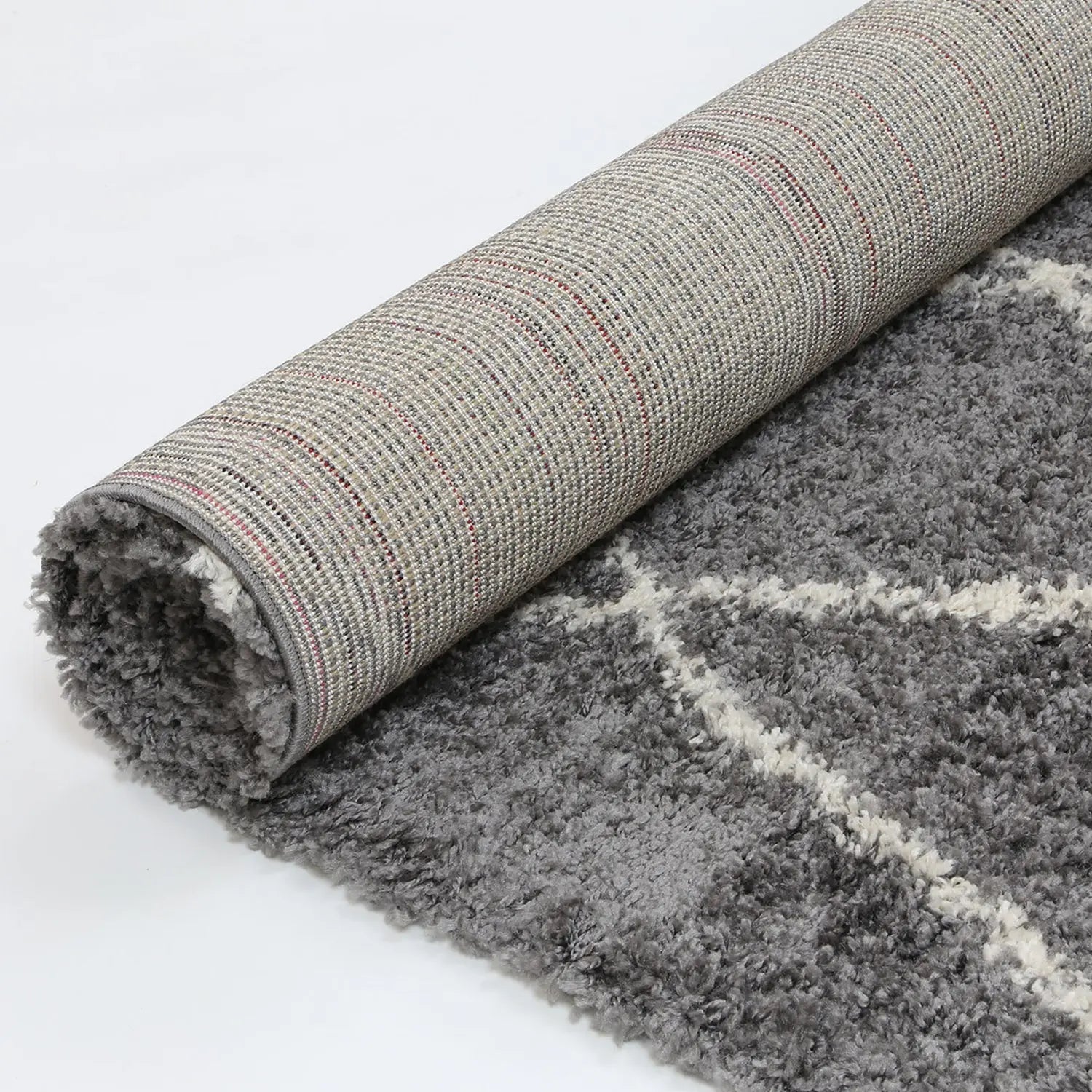 Argana Grey Patterned Shag Rug decorugonline