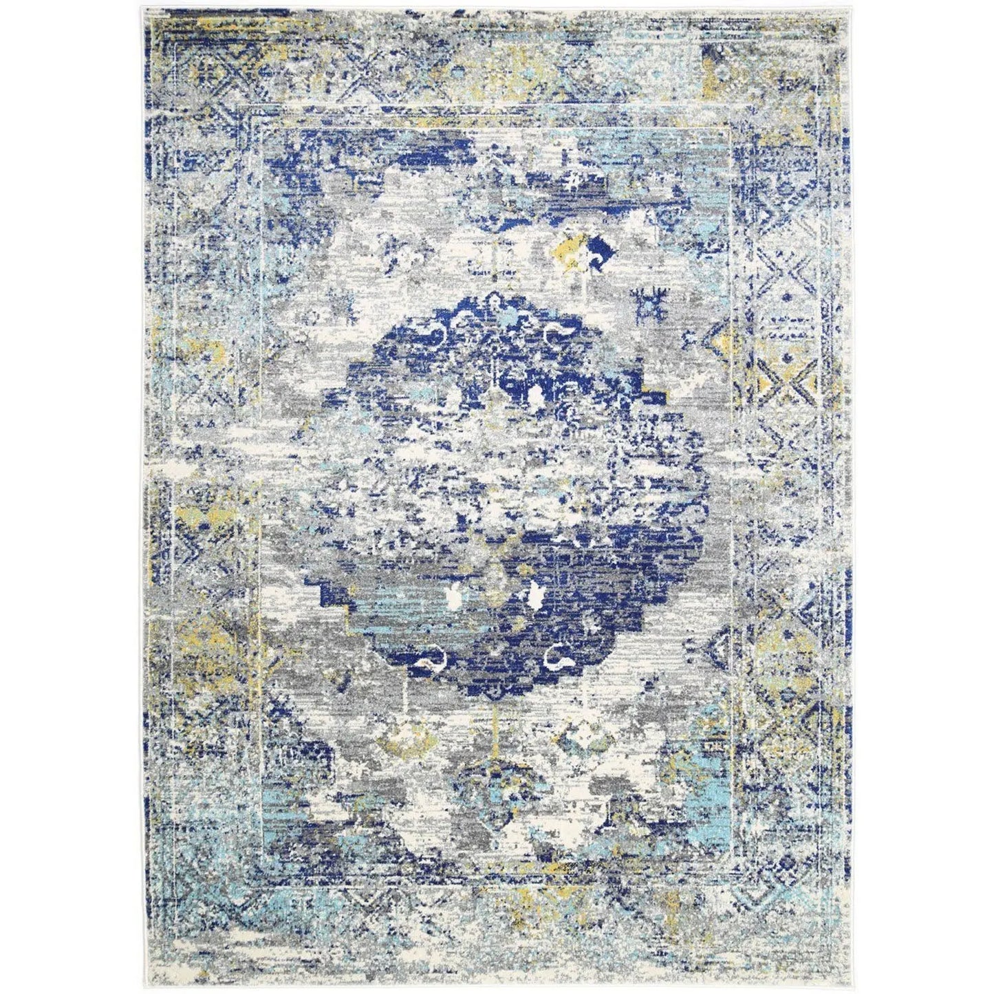 Delicate Blue Green Distressed Rug Brand Ventures