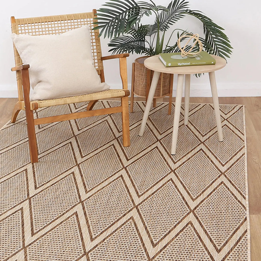 Elements Herringbone Cream Diamond Non-Slip Rug | Moroccan Rugs – DecoRug