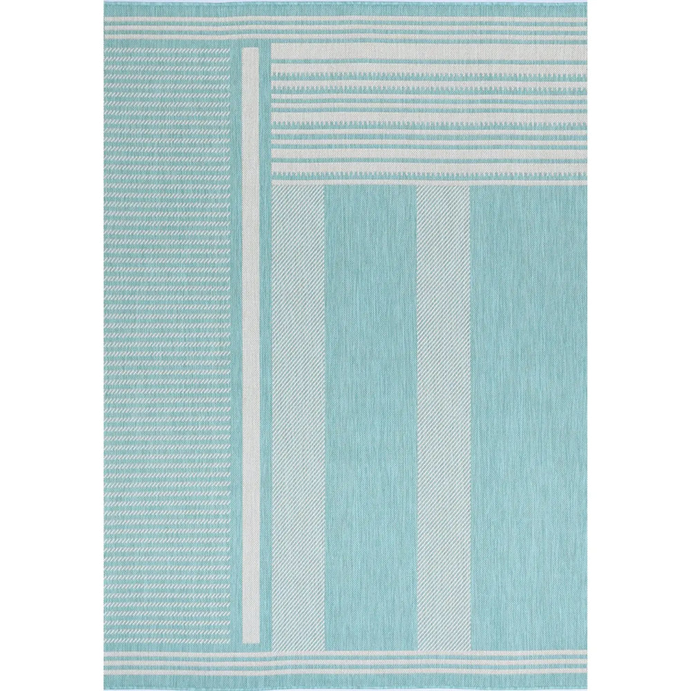 Elements Indoor/Outdoor Turquoise Stone Rug - DecoRug